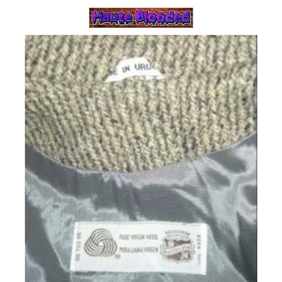 Vintage 80's Saxton Hall Floor Length Virgin Wool Herringbone Dark Academia Coat - Picture 13 of 16